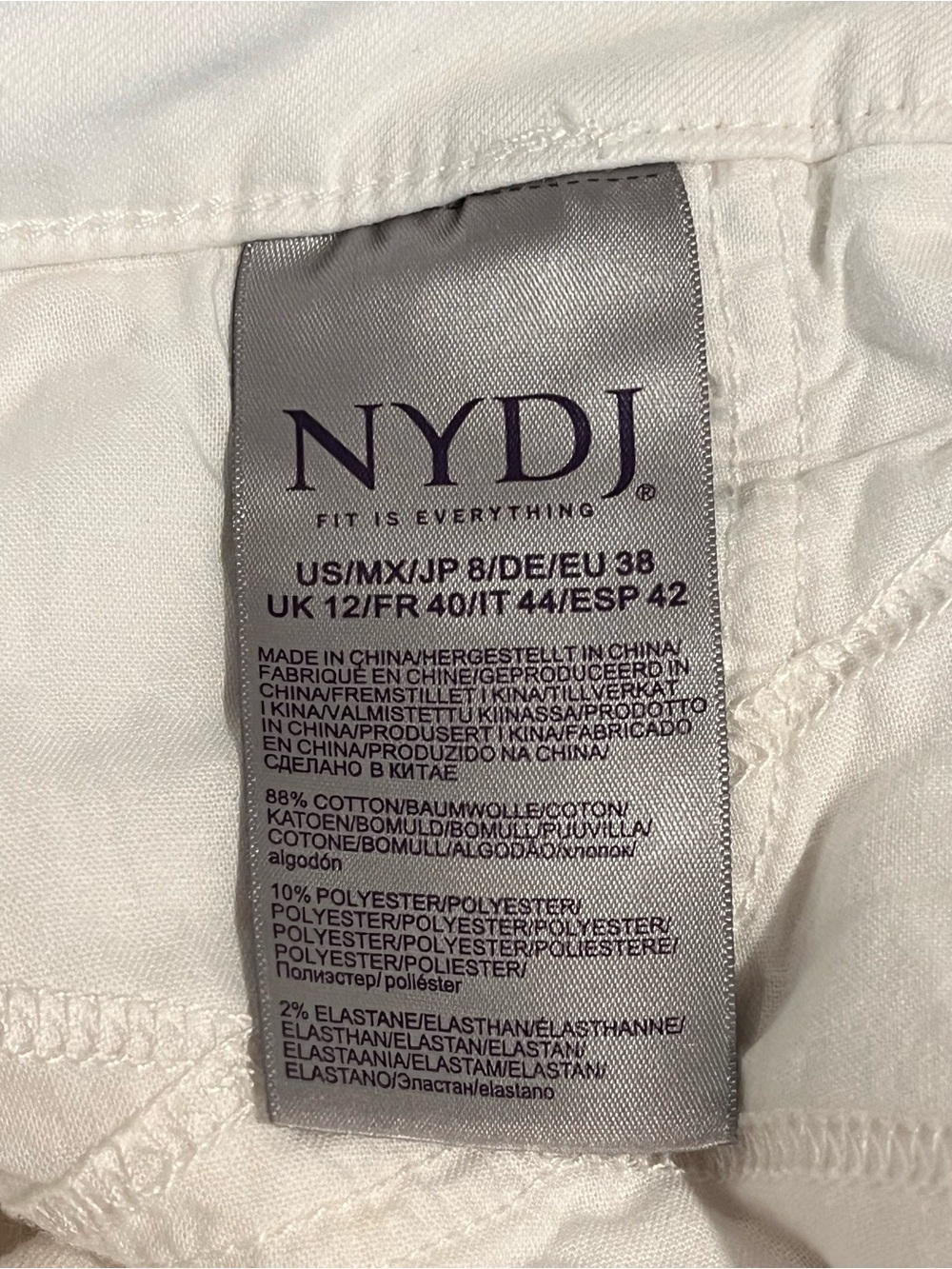 NYDJ | Marilyn Straight white denim jeans pants Women’s size 8 lift tuck EUC - Picture 6 of 8